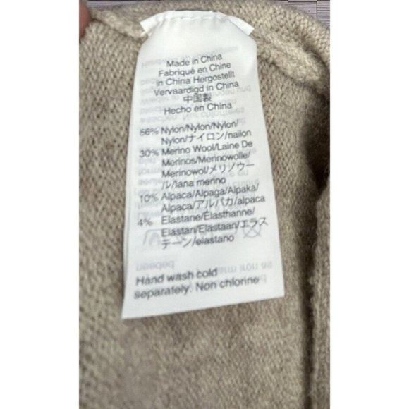 Madewell  Colorblock Cardigan Sweater Wool Alpaca Size XS White Ran Kent Relaxed - Picture 3 of 7